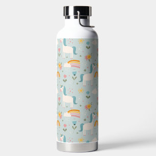 Cute pastel Rainbow Unicorn Pattern Waterfles
