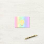 Cute Pastel Rainbow Yellow Light Bulb 4x3 Fun Post-it® Notes (Op bureau)