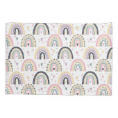 Cute pastel rainbows gepersonaliseerd kussensloop (Achterkant)