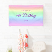 Cute Pastel Regenboog 9e Verjaardag Achtergrond Spandoek (Insitu)