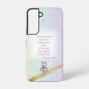 Cute Pastel Regenboog Roze Strik Raster Faith Mauv Samsung Galaxy Hoesje