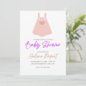 Cute Pastel Robe de Bébé Baby shower Invitation (Debout devant)