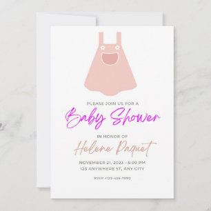 Cute Pastel Robe de Bébé Baby shower Invitation
