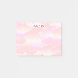 Cute Pastel Roze asthetische wolkensterren Aangepa Post-it® Notes