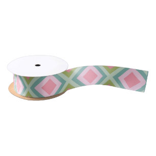 Cute Pastel Roze Blauw Groen Abstract Diamant Lint