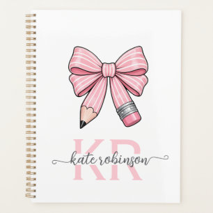 Cute Pastel Roze Mooie School Potlood Boog  Planner