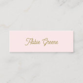 Cute Pastel Roze Script Beauty Mini Visitekaartje (Voorkant)