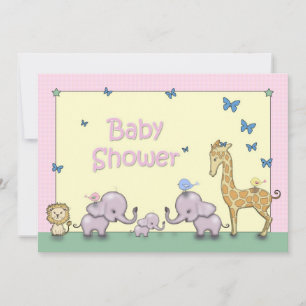 Cute Pastel Safari Baby shower animal Invitations