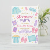 Cute Pastel Sleepover Anniversaire Invitation (Debout devant)