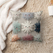 Cute Pastel Smiling Snowflake Throw Pillow Kussen (Deken)