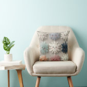 Cute Pastel Smiling Snowflake Throw Pillow Kussen (Stoel)