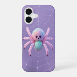 Cute Pastel Spider on Web Halloween Case iPhone 16 Hoesje