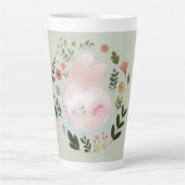 Cute Pastel Spring Bunny Floral Wreath Nursery Art Latte Mok (Voorkant)