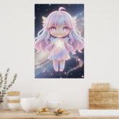 Cute Pastel Star Fairy Art Poster (Cuisine)