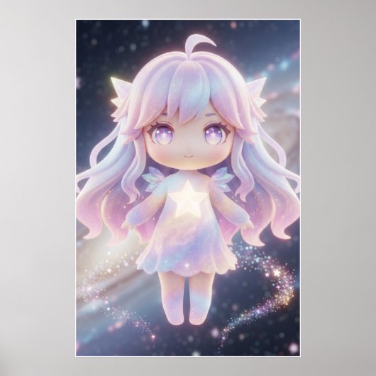 Cute Pastel Star Fairy Art Poster (Devant)