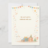 Cute Pastel Teddy Bear Kids Birthday Invitation (Dos)