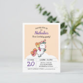 Cute pastel unicorn 1ère invitation (Debout devant)
