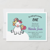 Cute pastel unicorn 1ère invitation (Devant)