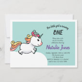 Cute pastel unicorn 1ère invitation (Devant)