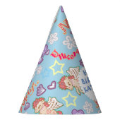 Cute Pastel Unicorn Blue. Chapeau de fête (Gauche)