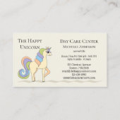 Cute Pastel Unicorn Carte de visite de garde d'enf (Dos)