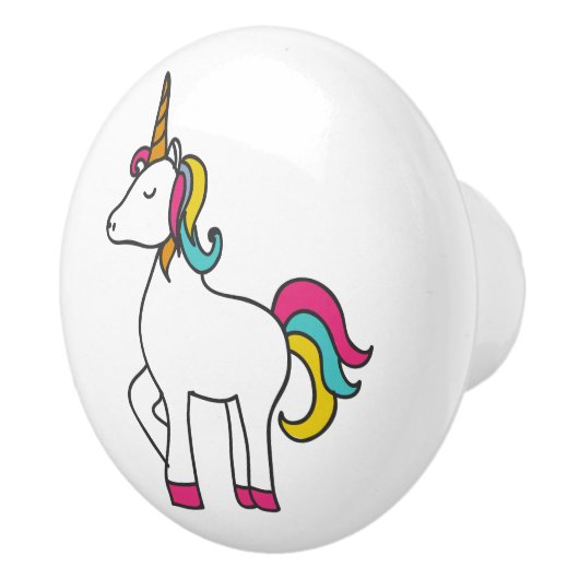 Cute Pastel Unicorn Keramische Knop (Rechts)