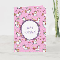 Cute pastel unicorn patroon verjaardagskaart