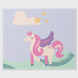 Cute Pastel Unicorn Wrapping Paper – Kids Birthday Cadeaupapier