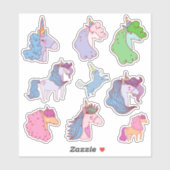 Cute pastel unicorns sticker pack (Vel)