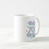 Cute Pastel Viering 70e verjaardag Koffiemok (Voorkant rechts)