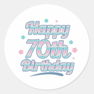 Cute Pastel Viering 70e verjaardag Ronde Sticker