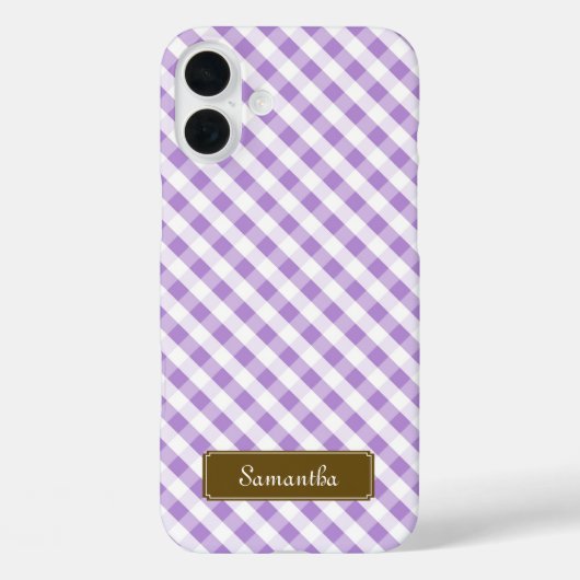Cute Pastel Violet Gingham Pattern Case-Mate iPhone Case (Achterkant)