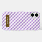 Cute Pastel Violet Gingham Pattern Case-Mate iPhone Case (Achterkant (horizontaal))