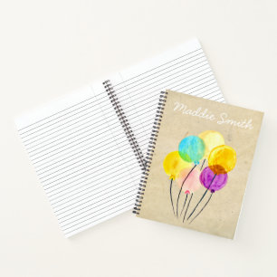 Cute pastel waterverf ballonnen notitieboek