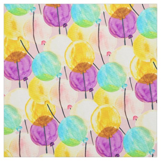 Cute pastel waterverf ballonnen stof (Swatch)