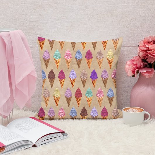 Cute Pastel Waterverf Ice Cream Baby Girl Nursery Kussen