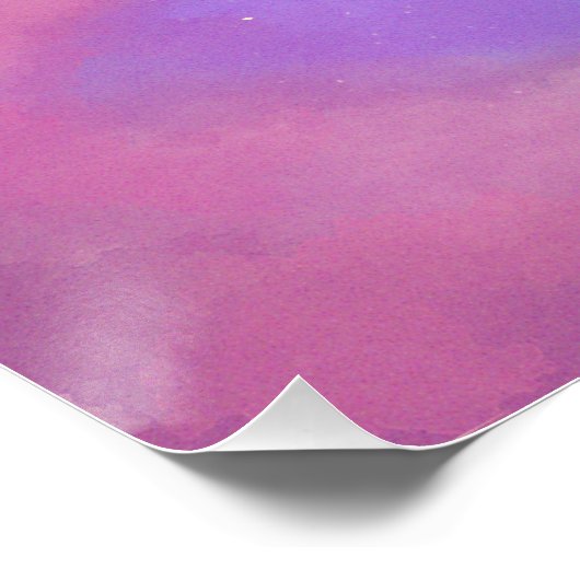 Cute Pastel Waterverf Sky met sterren Perfect Poster (Hoek)