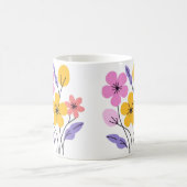 Cute Pastel Wildflower Bouquet Ceramic Coffee Mug (Centre)