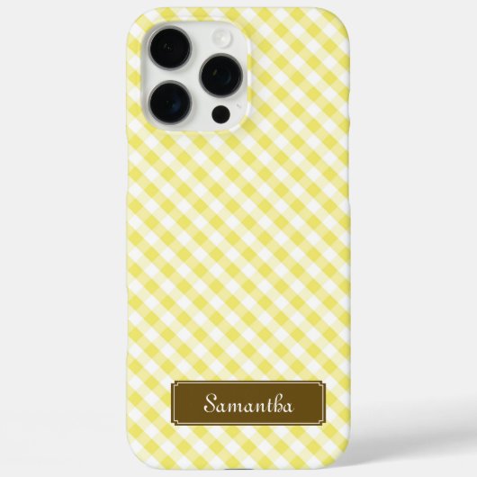 Cute Pastel Yellow Gingham Pattern Case-Mate iPhone Case (Achterkant)
