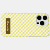 Cute Pastel Yellow Gingham Pattern Case-Mate iPhone Case (Achterkant (horizontaal))