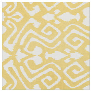 Cute pastel yellow ikat tribal patronen stof