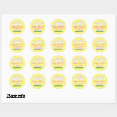 Cute Pastel Yellow Pink Easter Bunny Egg Ronde Sticker (Vel)