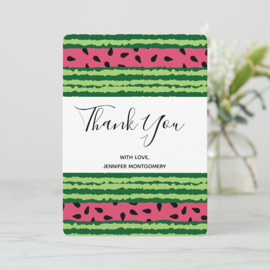 Cute pastèque Motif rose et Merci vert (Debout devant)