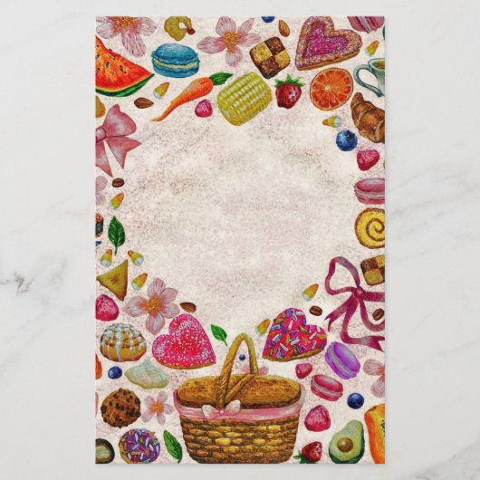 Cute Pastry Confections Sweets Briefpapier (Voorkant)