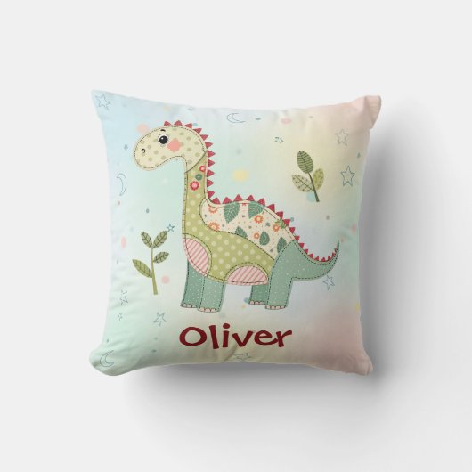 Cute Patchwork Dinosaur Kussen (Voorkant)
