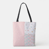 Cute Patchwork Love Hearts Rainbow Sac fourre-tout (Dos)