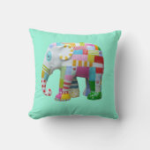 Cute patchwork-olifant retro whimsical kussen (Voorkant)