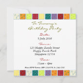 Cute Patchwork Pattern Birthday Invitation Card Kaart (Achterkant)