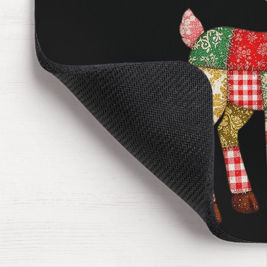 Cute Patchwork Reindeer Christmas Xmas Men Women K Muismat (Hoek)