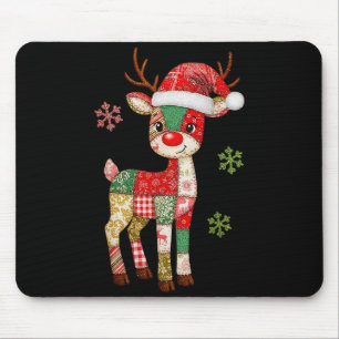 Cute Patchwork Rendier Kerstmis Xmas Mannen Vrouwe Muismat